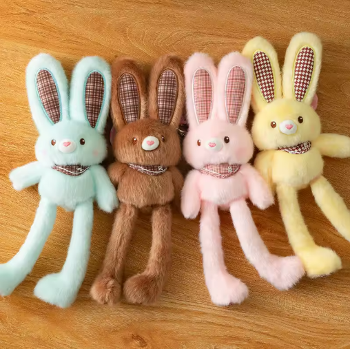Peluche de conejo 2 en 1 de orejas revercibles